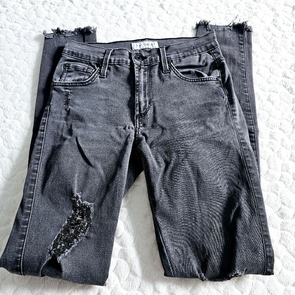 James Jeans twiggy skinny distressed faded black wash 2